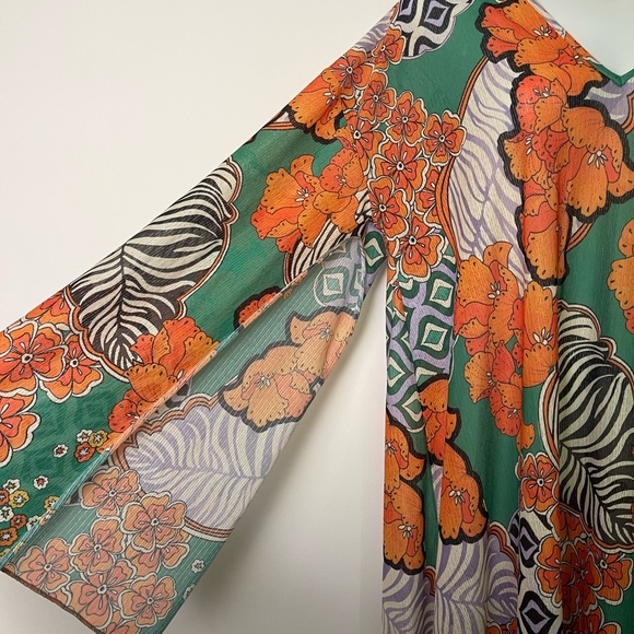 ZARA Boho Ibiza  Retro Print Maxi Kaftan Tunic Dress - Size S or U.K. 8/10 - Picture 2 of 5